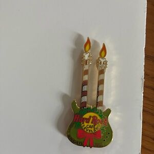 2001 Happy Holidays Hard Rock Cafe Cleveland Guitar Pin